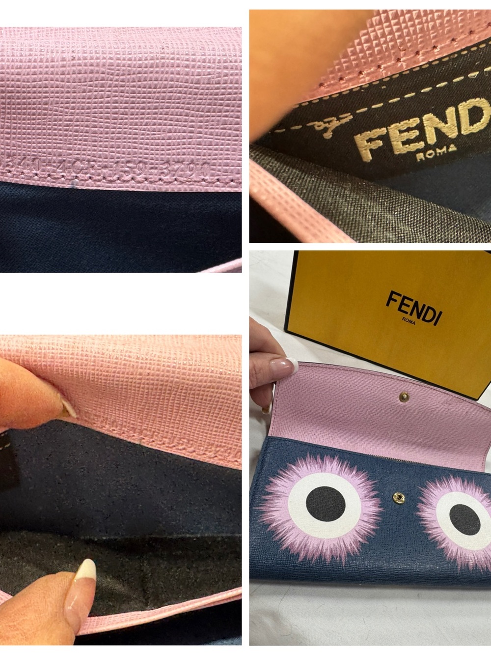 Fendi Pink & Purple Leather Monster Wallet with Box - Picture 6 of 11